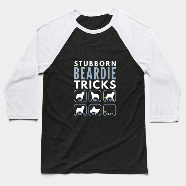 Stubborn Bearded Collie Tricks - Dog Training Baseball T-Shirt by DoggyStyles